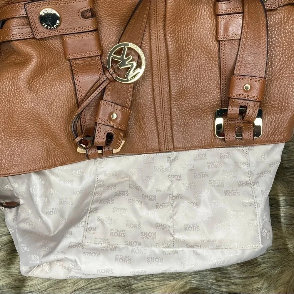 Michael Kors Pebbled Leather Harness Grab Bag